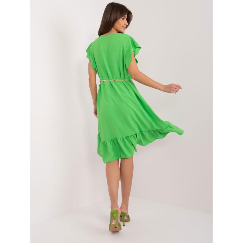 Dámské šaty s volánem světle zelené 