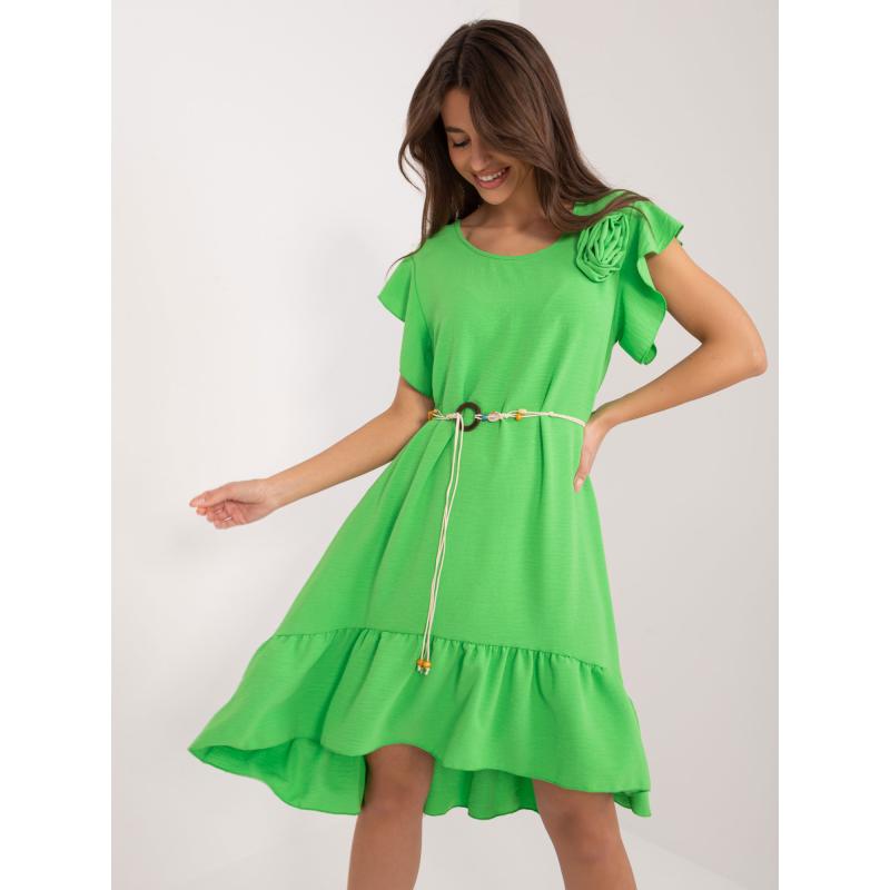 Dámské šaty s volánem světle zelené 