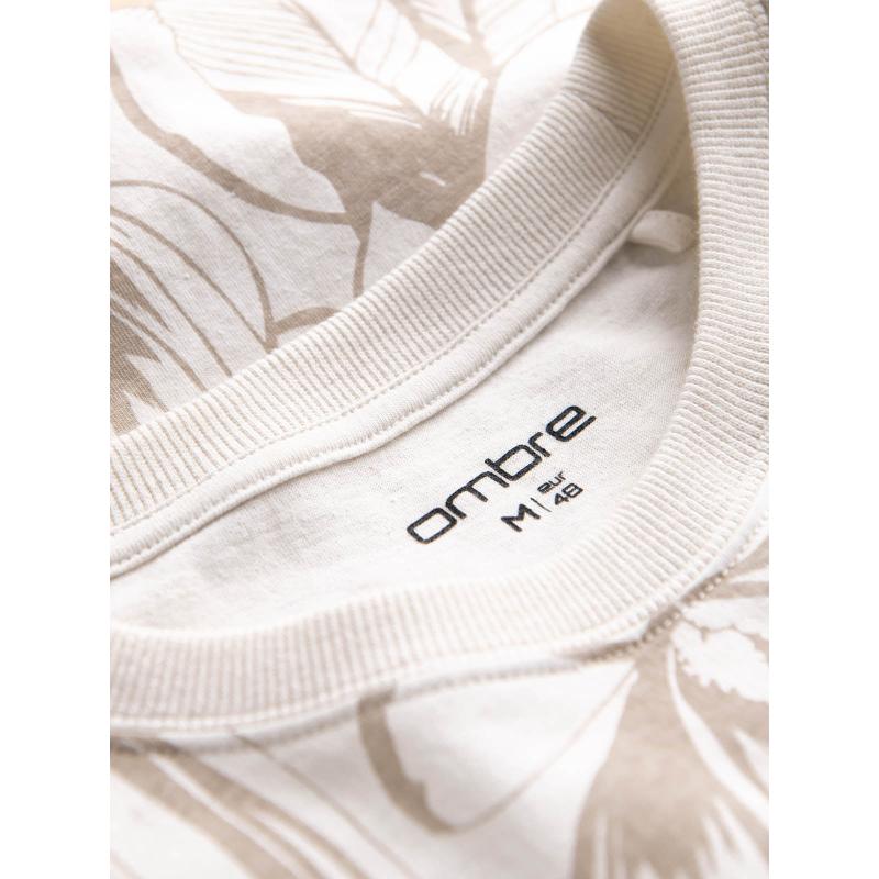 Pánské celopotištěné tričko V1 OM-TSFP-0180 světle béžové 