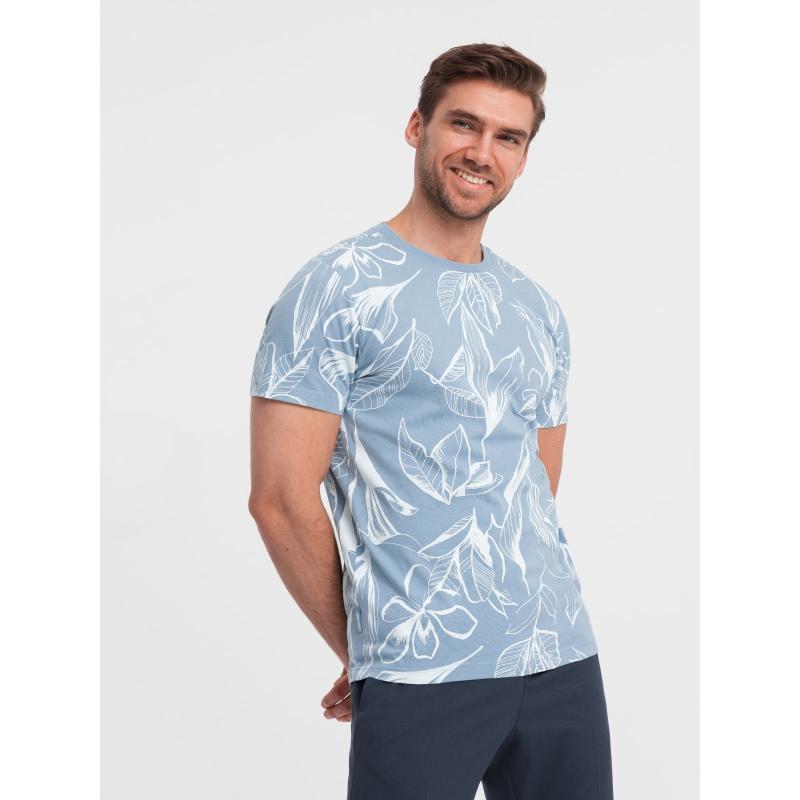 Pánske tričko s celoplošnou potlačou V1 OM-TSFP-0180 modré