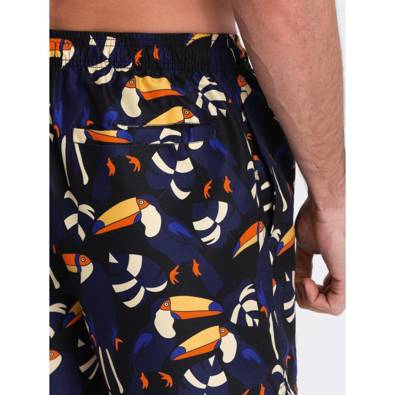 Pánské plavecké šortkyV1 OM-SRBS-0140 černé a tmavě modré 