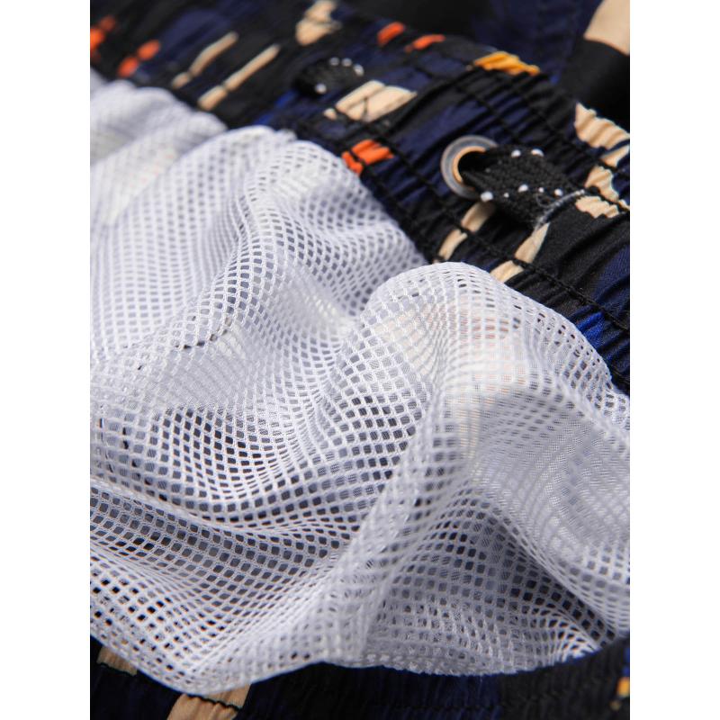 Pánské plavecké šortkyV1 OM-SRBS-0140 černé a tmavě modré 