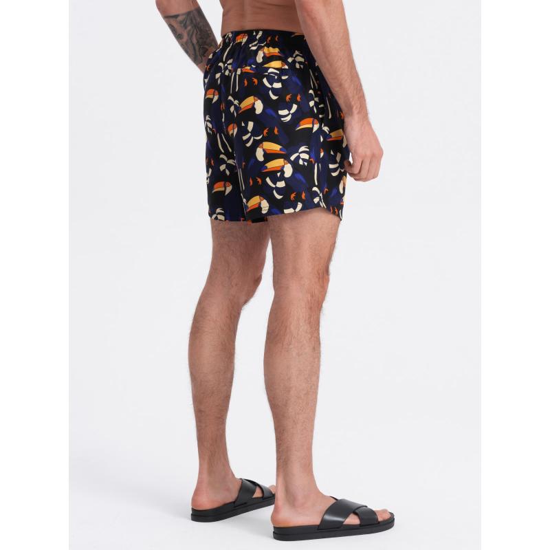 Pánské plavecké šortkyV1 OM-SRBS-0140 černé a tmavě modré 