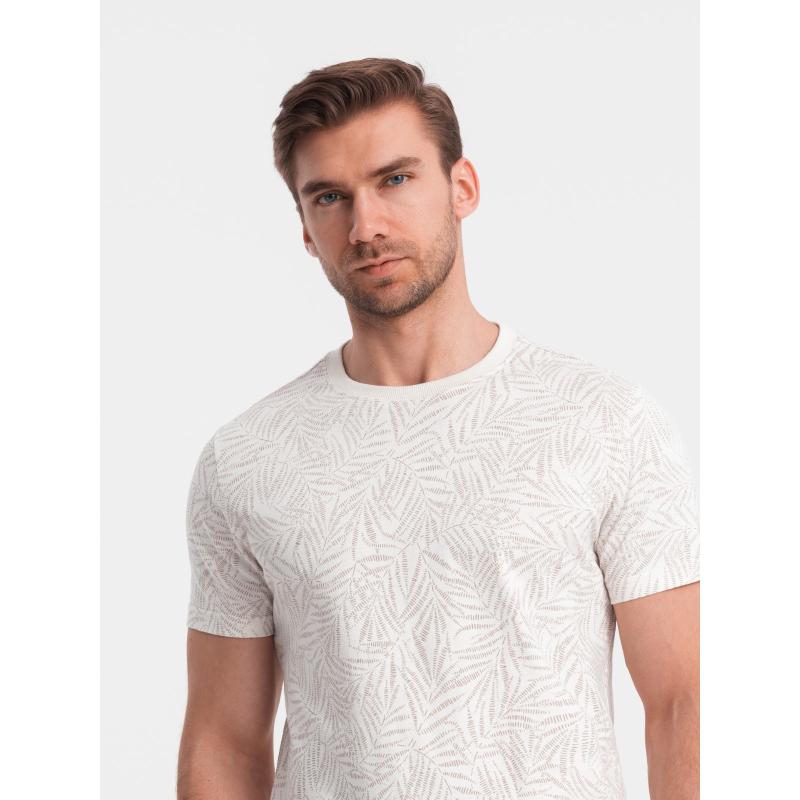 Pánské tričko s celoplošným potiskem V1 OM-TSFP-0182 světle béžové 