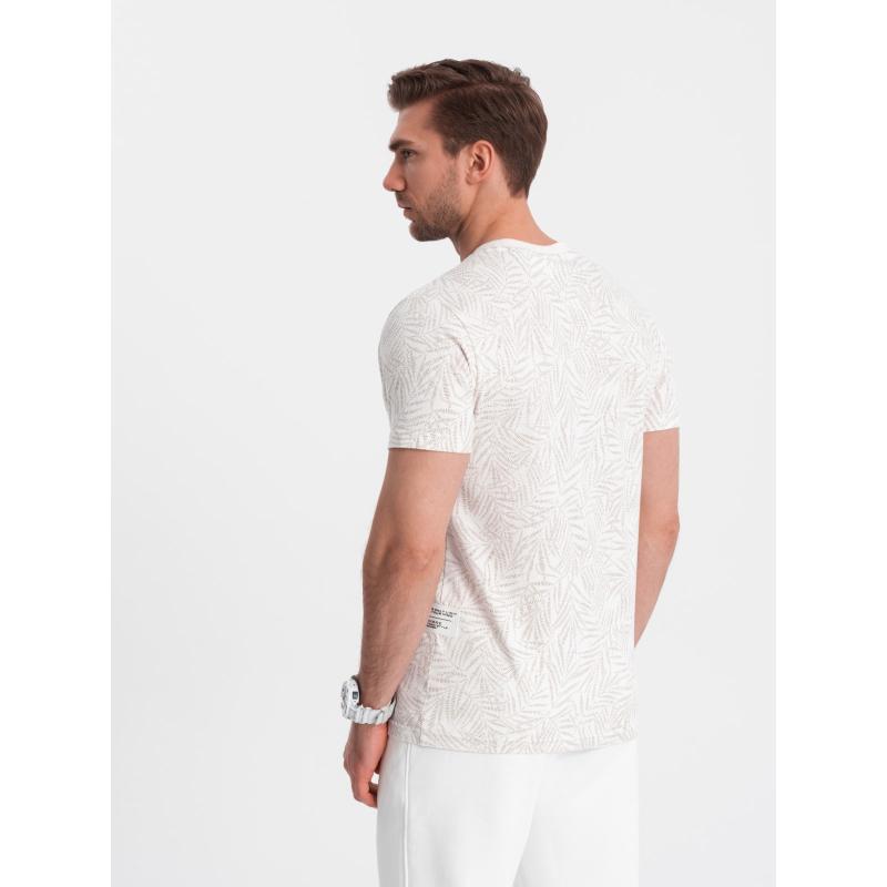 Pánské tričko s celoplošným potiskem V1 OM-TSFP-0182 světle béžové 