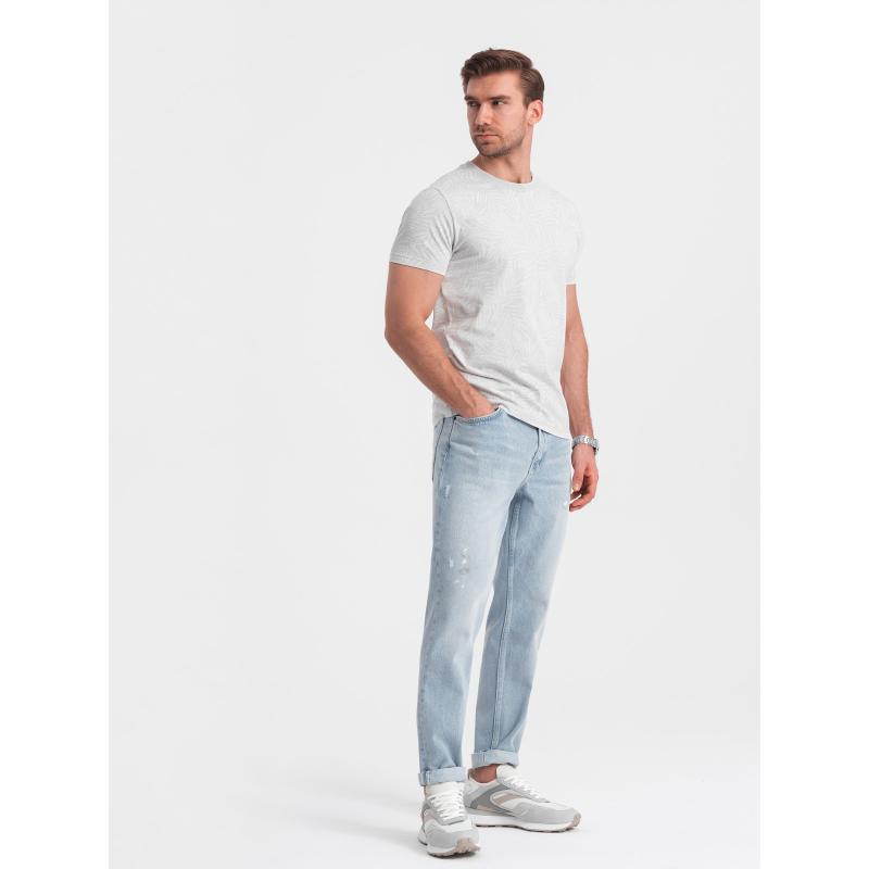 Pánske tričko s celoplošnou potlačou V1 OM-TSFP-0182 sivá