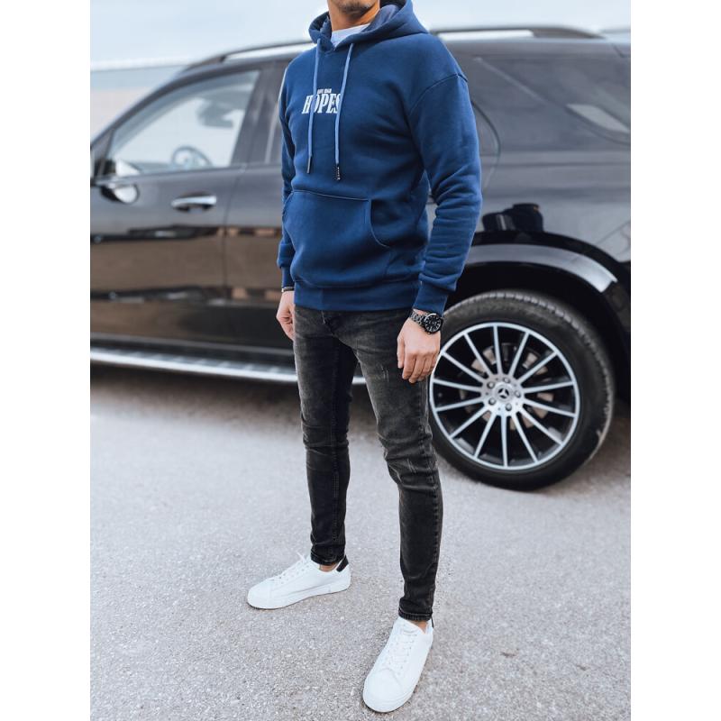 Pánská mikina s potiskem tmavě modrá