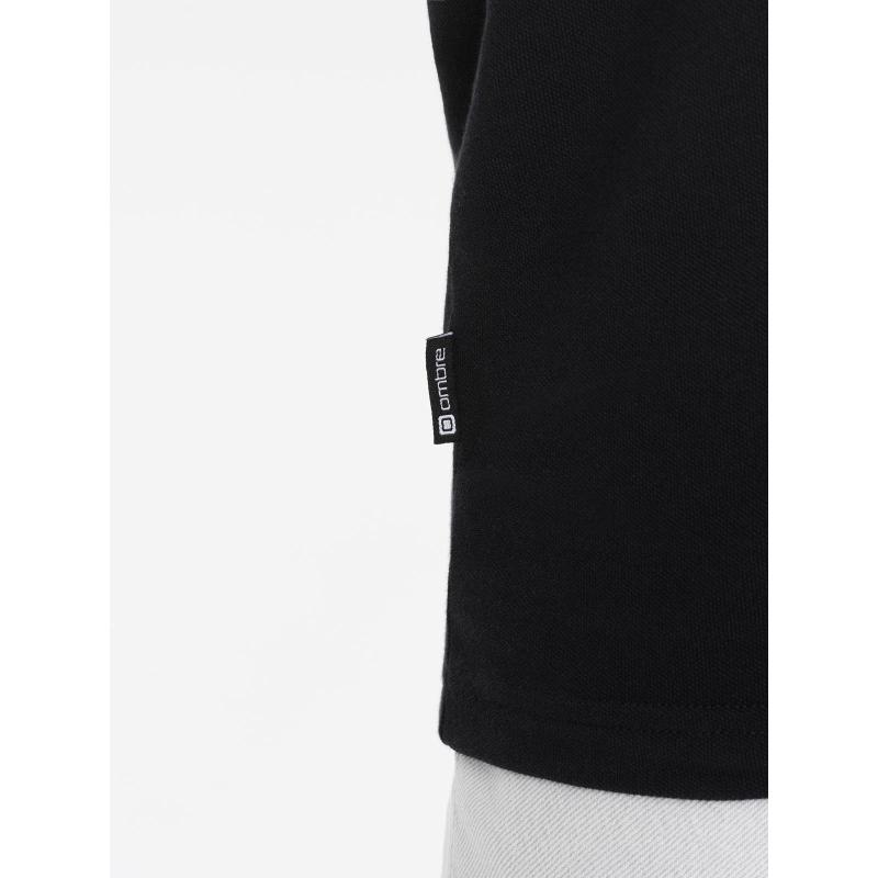 Pánska polokošeľa s trojfarebnými pruhmi čierna