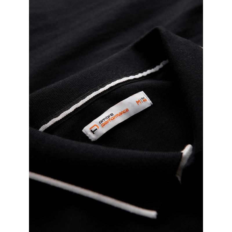 Pánska polokošeľa s trojfarebnými pruhmi čierna