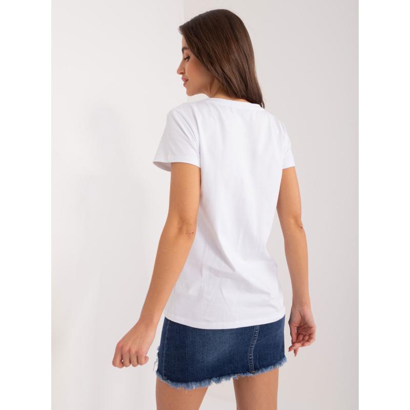 Dámské tričko BASIC FEEL GOOD s potiskem srdíček námořnicky modré a bílé 