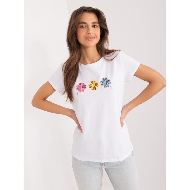 Női póló applikációval BASIC FEEL GOOD fehér