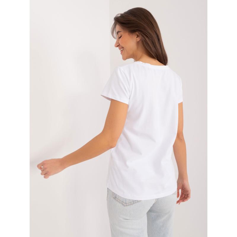 Női póló applikációval BASIC FEEL GOOD fehér