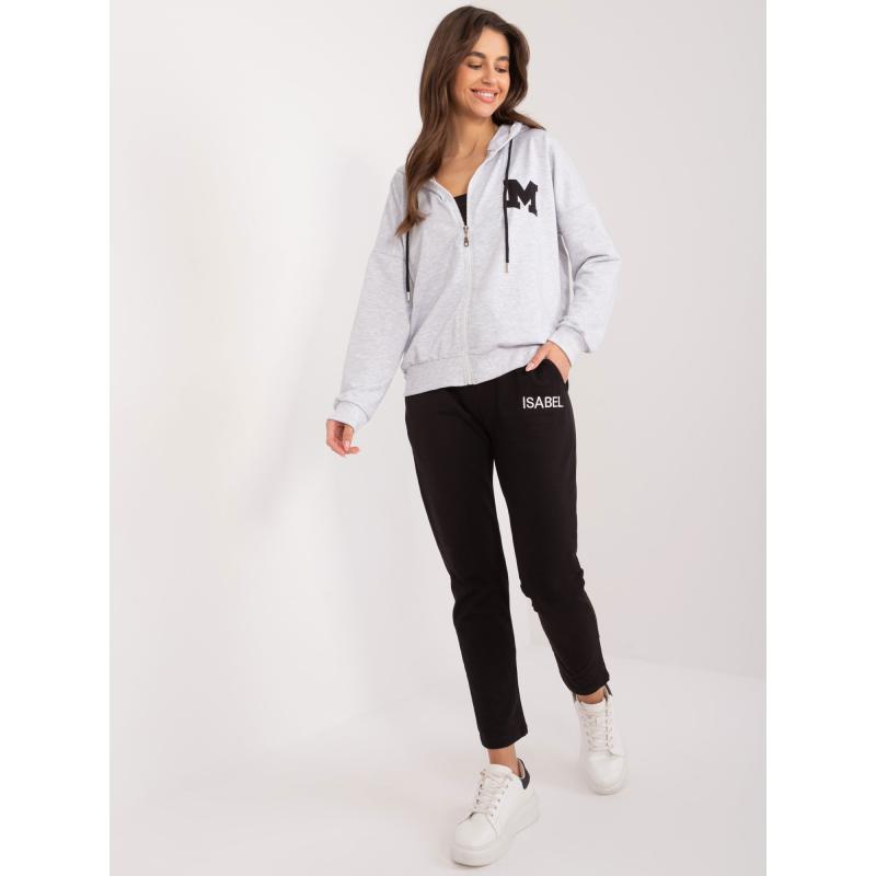 Dámský komplet s kalhotami šedý