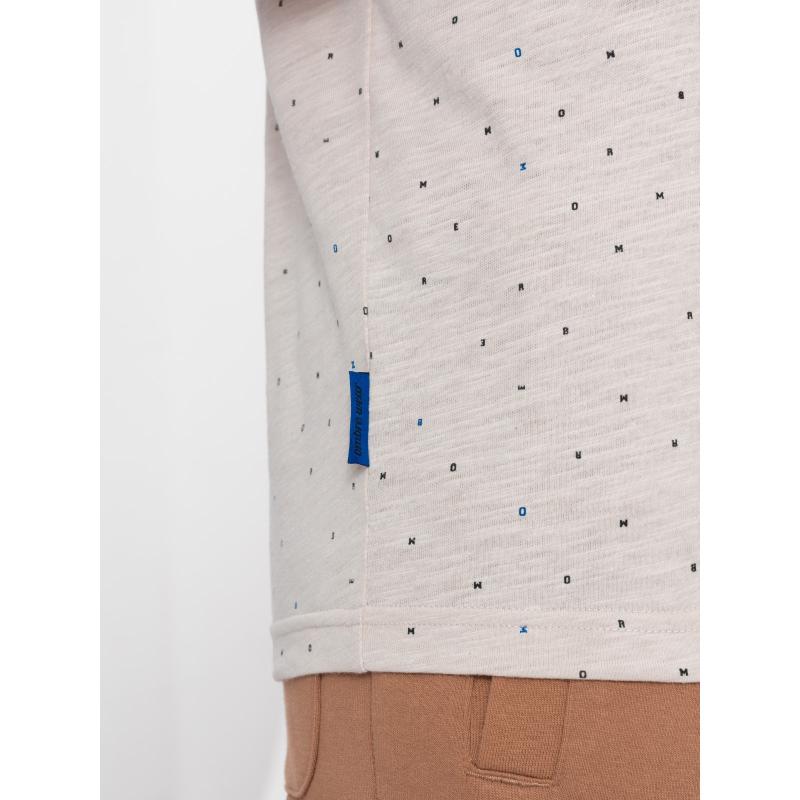 Férfi póló BASIC dekoratív hatású V1 OM-TSCT-0178 krém OM-TSCT-0178 krém