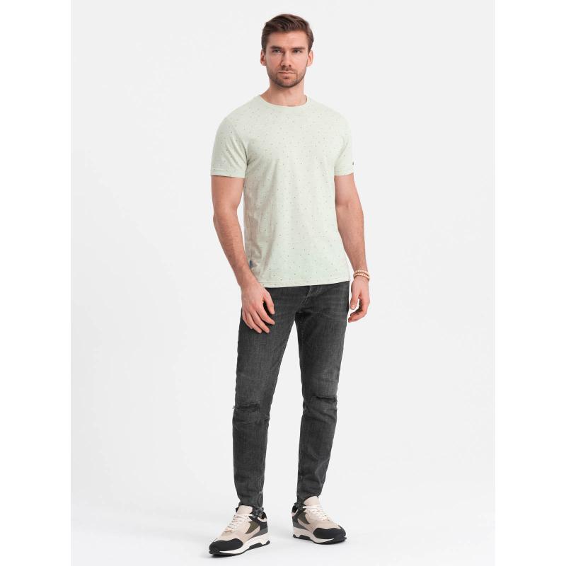 Pánske tričko BASIC s ozdobným efektom V4 OM-TSCT-0178 zelená