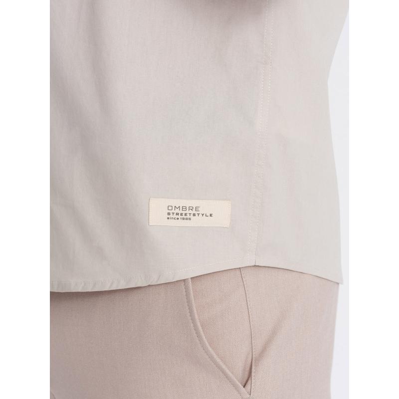 Pánská košile s krátkým rukávem a kubánským límcem V7 OM-SHSS-0168 krémová 