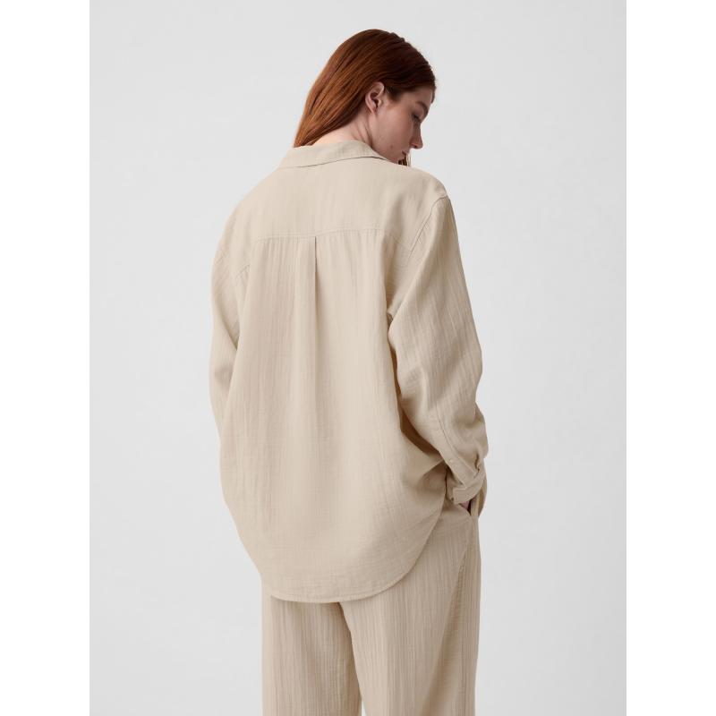 Nadrozmerné mušelínové tričko