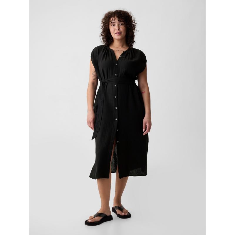 Mušelínové midi šaty