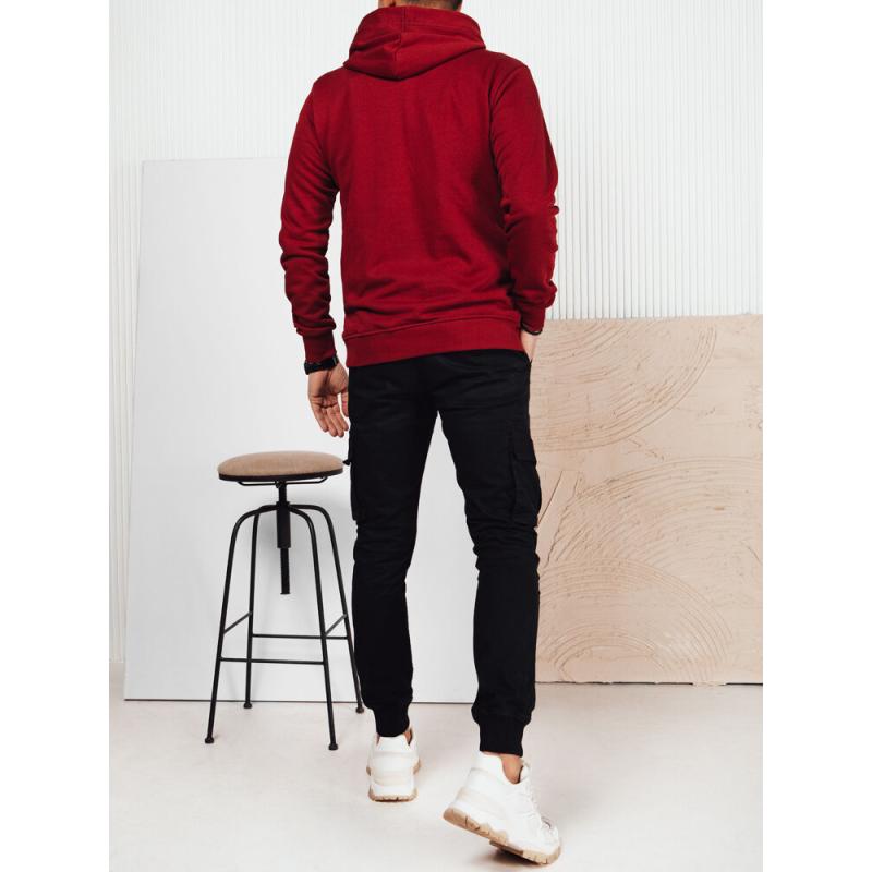 Férfi kapucnis pulóver VIRAS bordó, nyomtatott