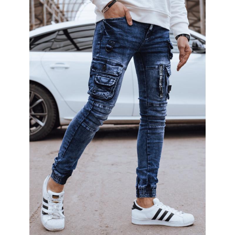 Pánské džíny cargo modré