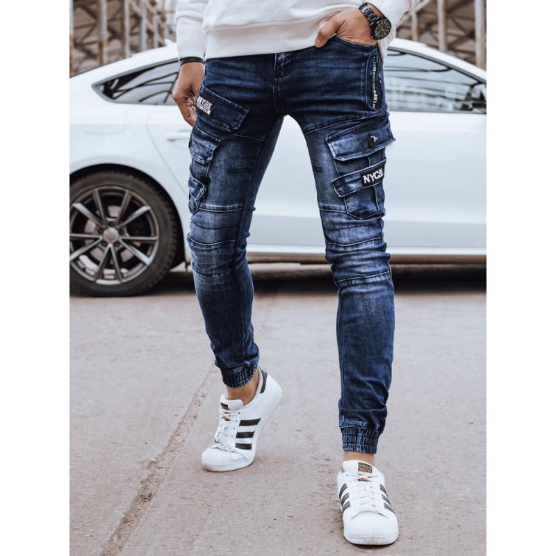 Pánske cargo džínsy modré