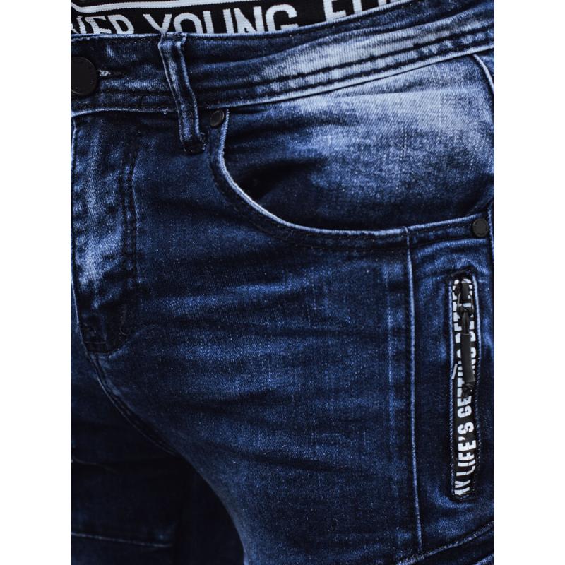 Pánske cargo džínsy modré