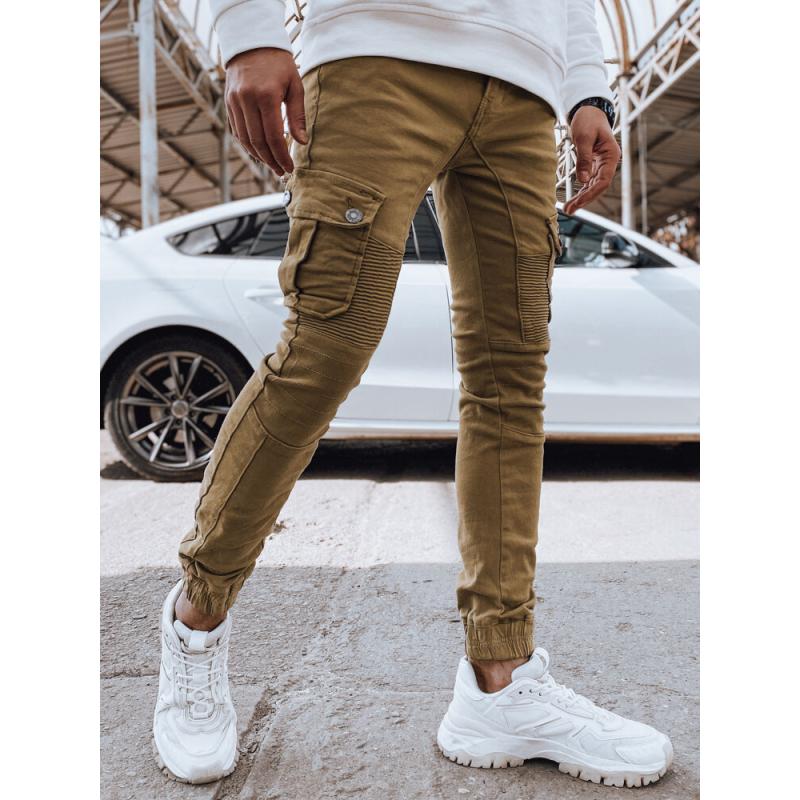 Férfi kamel színű cargo farmer