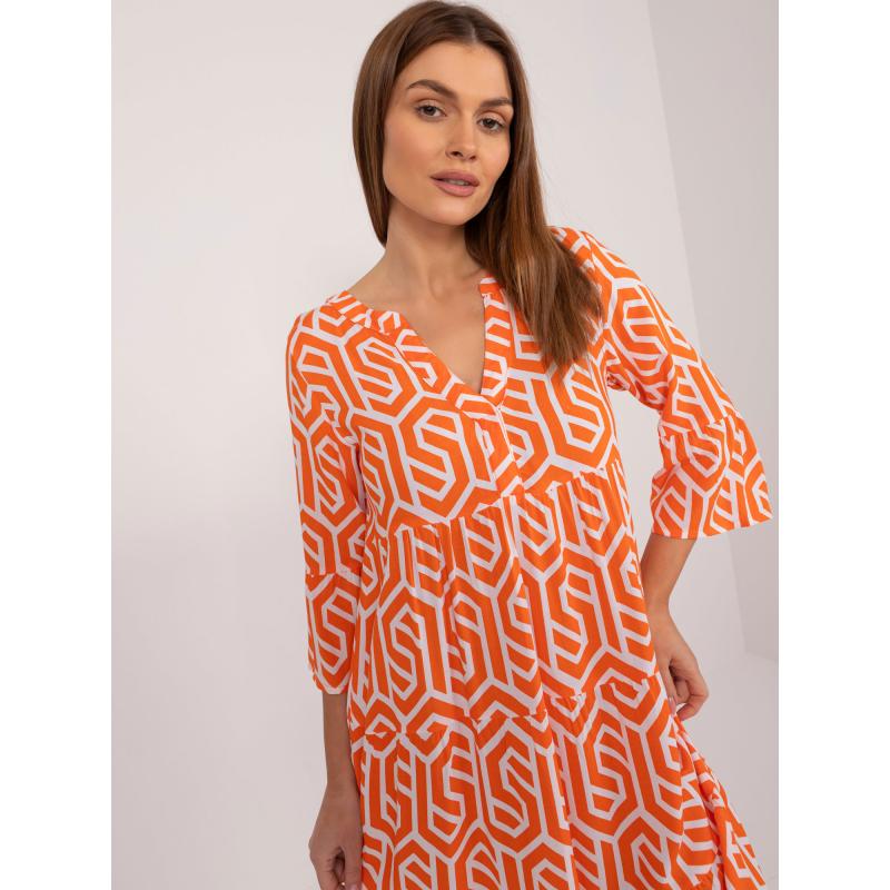 Női 3/4 ujjú ruha SUBLEVEL narancssárga