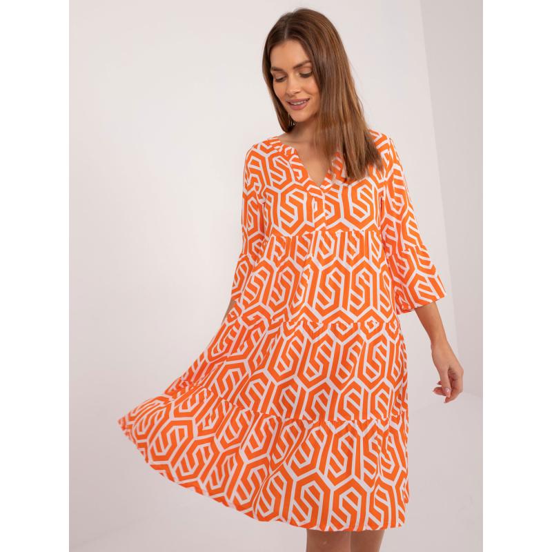 Női 3/4 ujjú ruha SUBLEVEL narancssárga