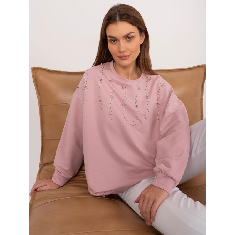 Női kapucnis pulóver rózsaszín
