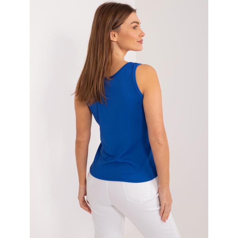 Dámský top s kapsami s nášivkami kobaltový