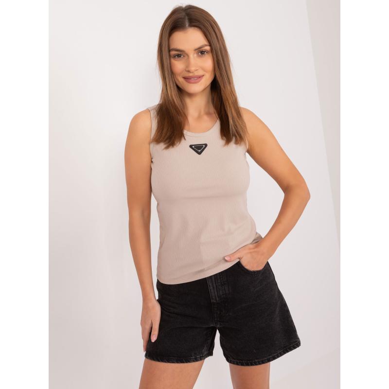 Női szabott felső sötétbézs