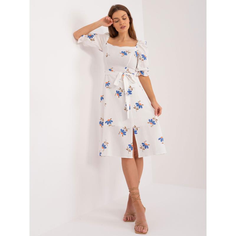 Női hasított ruha ekrü-kék