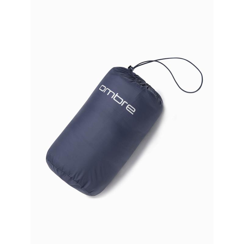 Pánská prošívaná bundaV1 OM-JALP-0156 tmavě modrá 