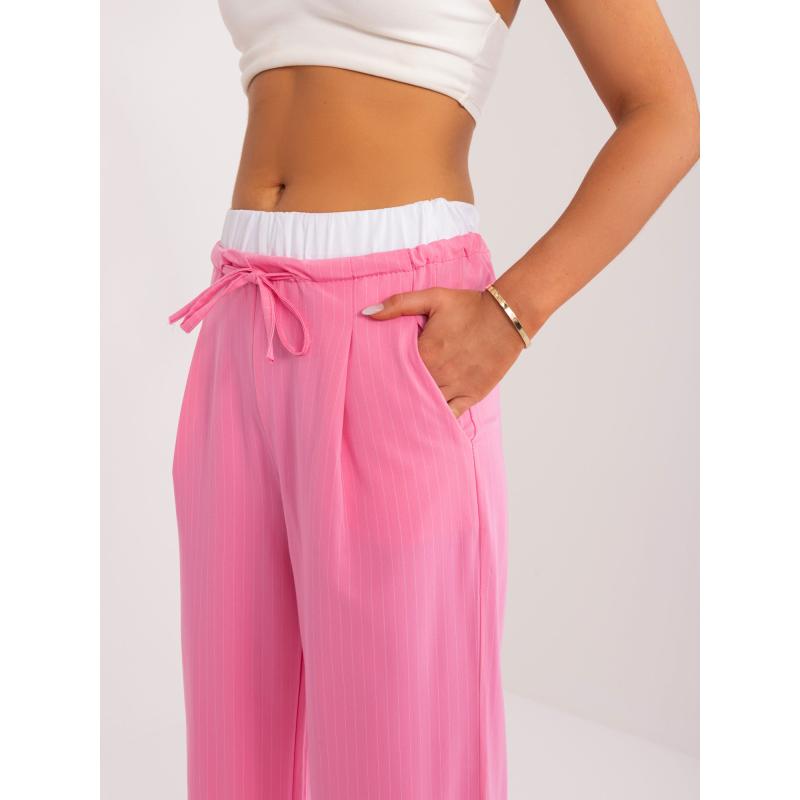 Dámské kalhoty se zavazováním růžové 