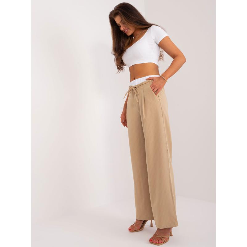 Dámské kalhoty s kapsami hnědé