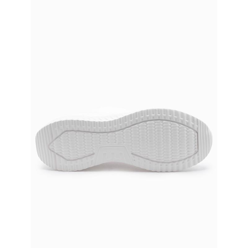 Pánské kotníkové tenisky z kombinovaných materiálů  V1 OM-FOTH-0127 bílé a béžové