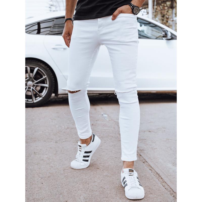 Pánske džínsové nohavice biele