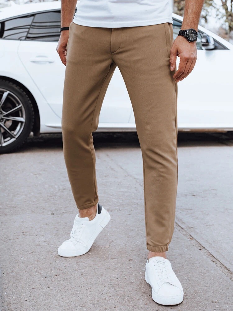 Pánske nohavice jogger hnedé