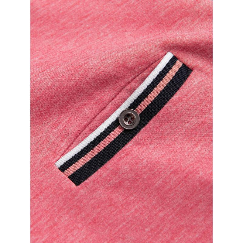 Pánské tričko HENLEY s ozdobným žebrováním červené 