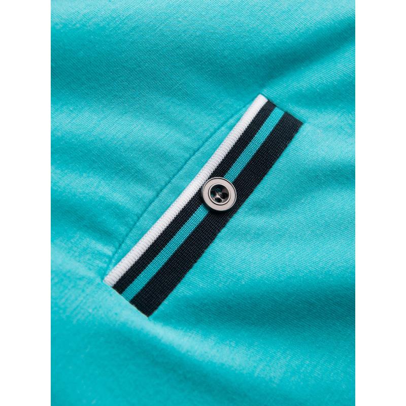 Férfi HENLEY póló díszítő szalaggal türkizkék színben