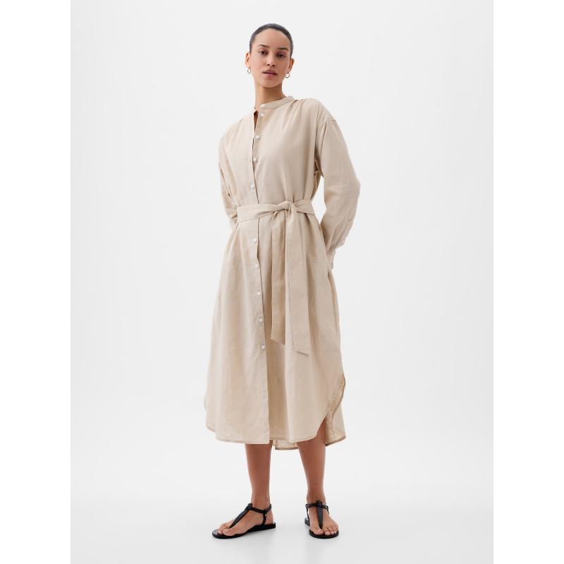 Vászon midi ruha