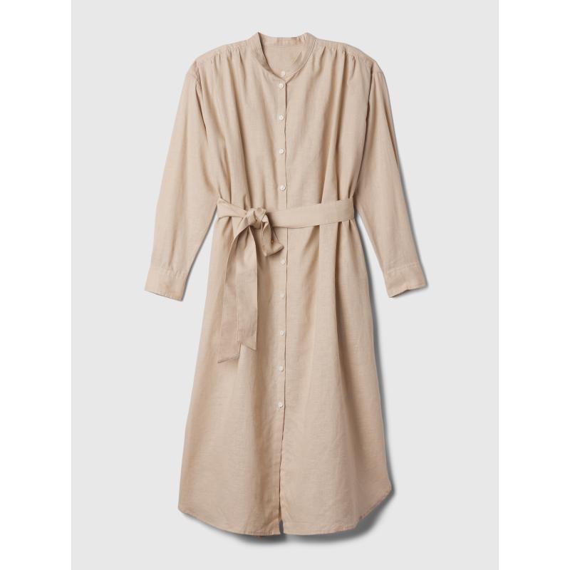 Vászon midi ruha