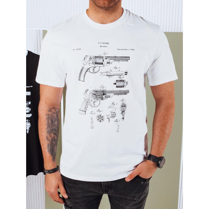 Pánske tričko s potlačou, biele