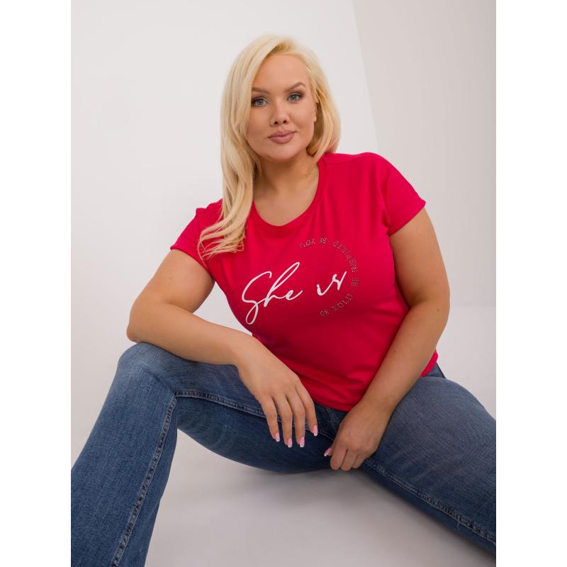 Női plus size póló piros