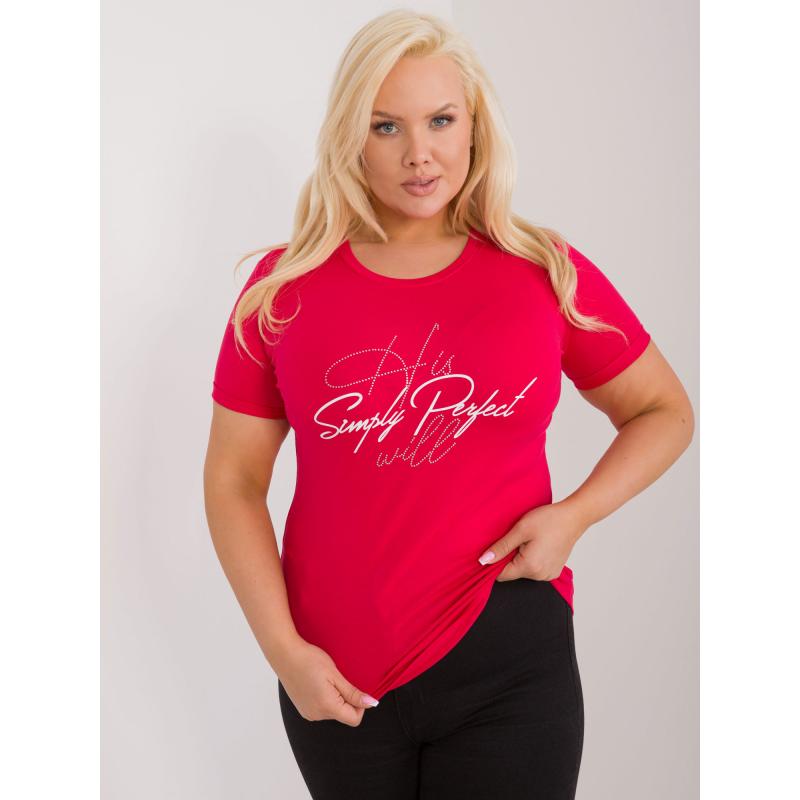 Női plus size póló piros felirattal