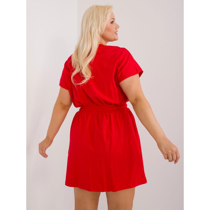 Női ruha elasztikus derékkal piros