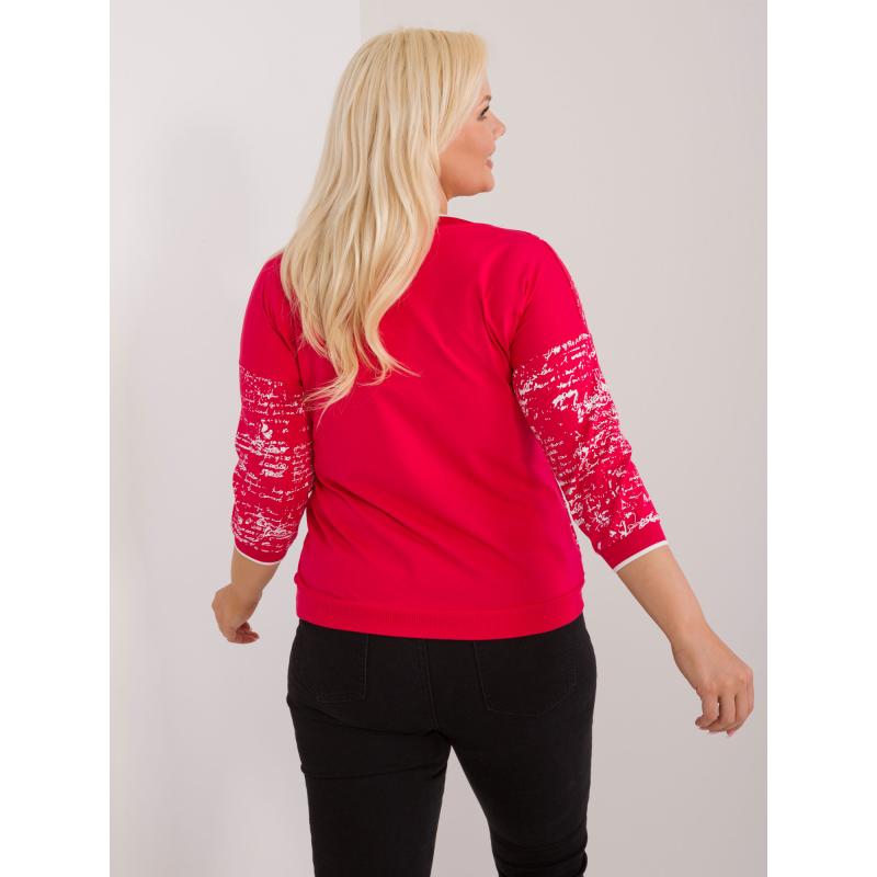 Női nyomtatott alkalmi plusz méretű blúz piros