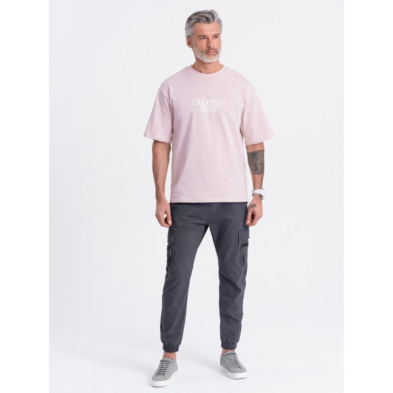 Férfi JOGGER nadrág cipzáras cargo zsebekkel grafit színben