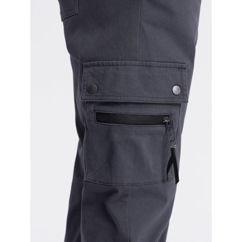 Férfi JOGGER nadrág cipzáras cargo zsebekkel grafit színben